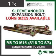 1pc Sleeve Anchor Long Sizes / Expansion Bolt / Metric Dyna Bolt ( 8MM 10MM 12MM 16MM ), METRIX