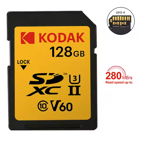 Kodak U3 V60 Memory SD Card For Camera High-speed 280Mb/s UHS-II 128GB 256GB 512GB 1T SD Cards Suppo