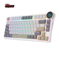 RK Royal Kludge RK N80 Pearly Dawn 80 Key Low Profile Tri-Mode RGB Wired Bluetooth 2.4G Wireless wit