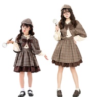 Halloween Sherlock cosplay Sherlock Holmes Parent-Child British Detective Adult Girl Role Costume