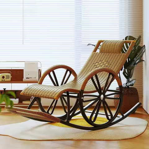 Rattan Rocking Chair Recliner Chair Adult Rocking Recliner Chair Balcony Home Leisure Rattan Elderly