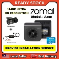 [𝙄𝙣𝙨𝙩𝙖𝙡𝙡𝙖𝙩𝙞𝙤𝙣 𝙋𝙧𝙤𝙫𝙞𝙙𝙚𝙙]70mai  A400 Front n Rear DVR Car Recorder DashCam QHD 1440P Rear Cam Night Vi