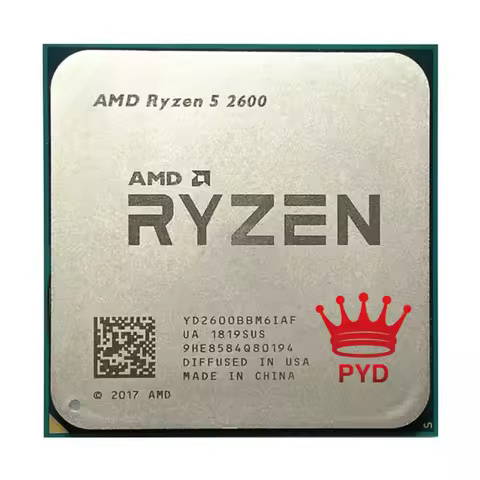 AMD Used Ryzen 5 2600 R5 2600 3.4 GHz Six-Core Twelve-Core 65W CPU Processor YD2600BBM6IAF Socket AM