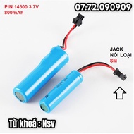 Nsv Bộ sạc và Pin 14500 3.7v 800mah cho xe điều khiển pin sạc loại tròn cổng SM