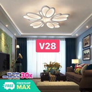 Đèn ốp trần trang trí V28 có điều khiển tắt bật 3 chế độ sáng và điều chỉnh tăng giảm ánh sáng rất t