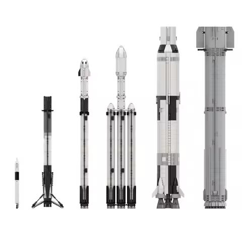 Moc Saturn V Scale Rocket Building Blocks Space DIY Model Bricks Sets of Boy Toys Educational Gift f