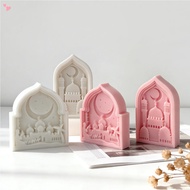 Islamic Mosque Silicone Molds, Ramadan Moon Castle Resin Molds for Candle, Soap, Plaster, Concrete, 