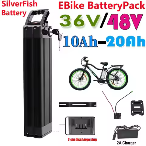 Batterie de vélo pliante 48V 36V 20ah 17ah 10ah Bms intégré pour Silverfish 250W-1000W, Kit moteur B