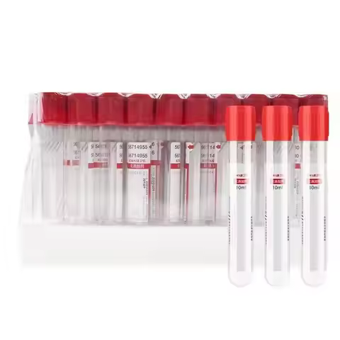 50pcs 3ml 5ml 10ml Disposable Vacuum Blood Collection Plain Tube Without Additive Red Tube Laborator