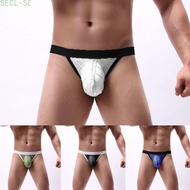 Mens Underwear Breathable Bulge Pouch Polyester Thong Underpants Low-Rise