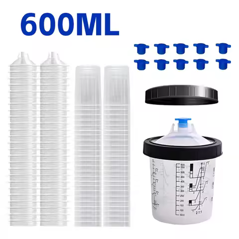 10/25/50Pcs Spray Gun Paint Mixing Cup H/O Quick Cup Spray Gun Tank 20.3oz/600ML Disposable Paint Cu