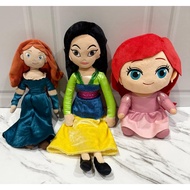 Disney Princess Mulan Plushie Doll TY, Merida Disney Store & Ariel Sega