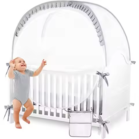 Baby Safety Crib Tent Infant Pop up Mosquito Net Nursery Bed Canopy Netting Cover - Keep Baby from C