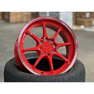 NEW 15X7J AOW CE28 Club Racer Rim (set of 4) Red 4X100 for City Jazz Vios Yaris Myvi Mazda 2 Ativa