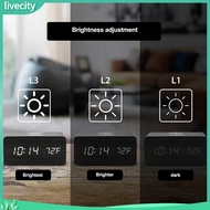 livecity|  Snooze Function Led Alarm Clock with Wireless Charging Wireless Rechargeable Led Digital Alarm Clock with Adjustable Volume and Snooze Function Clear Led Numbers