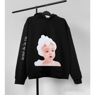 ADLV GIRL FACE HOODIE ADLV SWEATER UNISEX COTTON Flannel (M 15 )