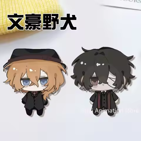 2PCS Nakajima Atsushi Nakahara Chuuya Pins Anime Cute Badges Brooches Lapel Pin Backpack Hat Accesso
