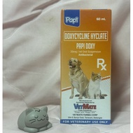 Papi Doxy Cycline Antibacterial 20mg/mL for Dogs and Cats (60ml) Doxycycline with Free Syringe