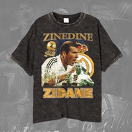 Real Madrid ZINEDINE ZIDANE T-shirt/ Vintage Wash Football shirt ZINEDINE ZIDANE Legend Of France Un