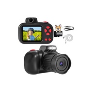 CIMELR Kids Camera Kids Toy Camera 48-Megapixel 1080P HD Video 2.4" IPS Screen w/32GB Memory Card / USB Charging / Auto Focus 4-9 yrs old Girls Boys Digital Camera Toy Popular for Children Children's Day Christmas Birthday Gift with Japanese Manual (Black