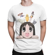 Cartoon【Azumanga Daioh 】graphic 100%cotton O-neck red T-Shirt for men