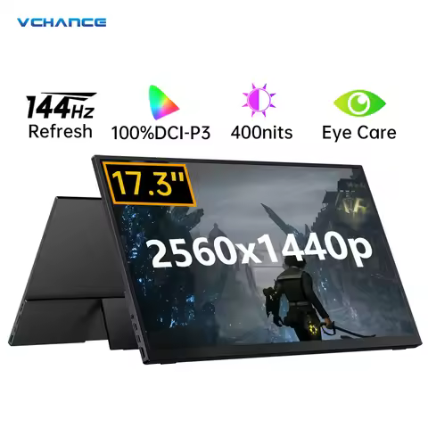 VCHANCE 17.3'' 144Hz Portable Monitor 100%DCI-P3 2560x1440p 400nits HDR Gaming Display for PC Laptop