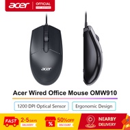 Acer Wired Mouse OMW910 Ergonomic Design 1200 DPI Optical Sensor Mouse Laptop Ergonomic Mouse