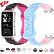 Women Silicone Flower 3D Engraved Bracelet for Huawei watch 10 9 8 Smart Watch Breathable Watchband 
