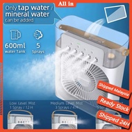 3 in 1 USB Mini Portable Fan Air Cooling fan Aircond Humidifier Purifier Mist Cooler with 7 LED Light Kipas USB