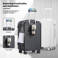 KINGSUN Luggage 20/24/28inch Fashion Travel Luggage Bag with Cup Holder and Usb Port Suitcase