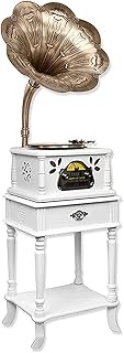 WSJTT Retro Wooden Gramophone Phonograph Turntable Vinyl Record Player Stereo Sound Speakers System Control 33/45/78 CD Bluetooth Radio USB Playback