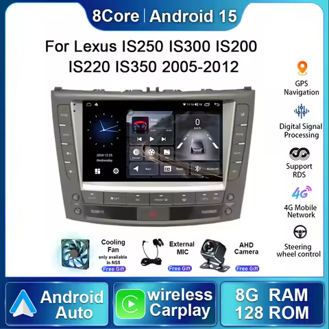 Car Radio For Lexus IS250 IS300 IS200 IS220 IS350 2005 - 2012 Android 15 Multimedia Video Player Wir