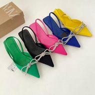 Most Suitable For... Shoes Zara Heels 3 cm Party Sandals Shoes Black Pink Navy Blue Green Yellow