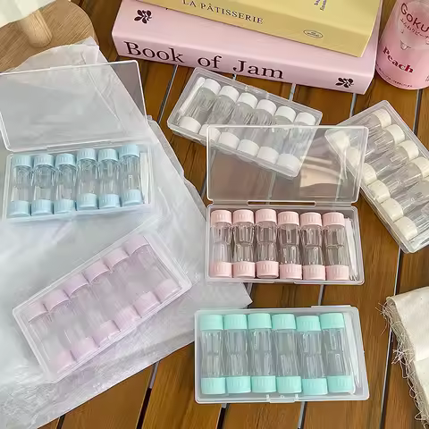 6 RGP Lens Container Women INS Contacts Lens Case Men Color Contact Lenses Storage Box Portable Trav