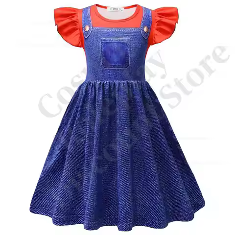 Girl Rosalina Peach Princess Dress For Kids Halloween Pink Disguise Daisy Cosplay Clothing Birthday 