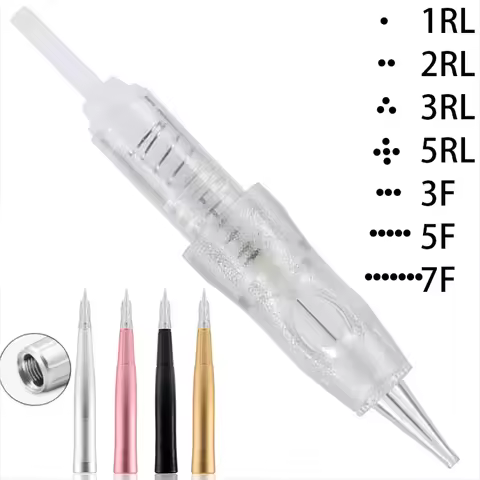 Tattoo Cartridge Needles Permanent Makeup For Tattoo PMU Machine Kit Eyebrow Lips 1R 2R 3R 5R 3F Mic