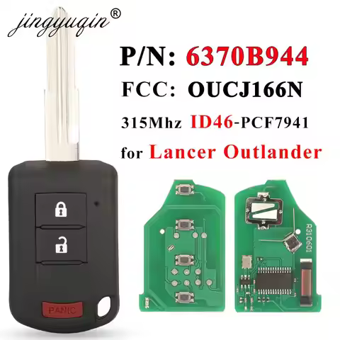 jingyuqin P/N: 6370B944 315MHz ID46 Remote FOB For Mitsubishi Outlander Sport 2013-2019 Lancer Head 