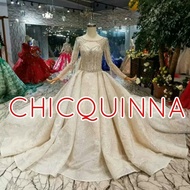 pre order gaun pengantin wedding dress long hand new design impor