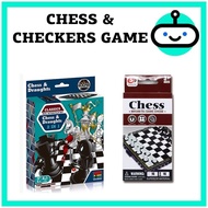 ST Magnetic Chess & Checkers Chess Game Foldable Board Game Magnetic & Non-magnetic Portable Classic