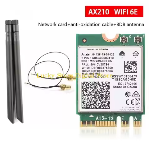 T3EE WiFi6E AX210NGW Mini PCI-E Wifi Card 2.4G 6G Bluetooth-compatible 5.2 Wireless Adapter ForIntel