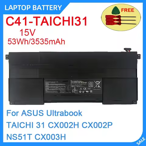New Laptop Battery C41-TAICHI31 15V 53WH 3535mAh High Quality For ASUS Ultrabook TAICHI 31 CX002H CX