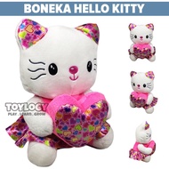 Boneka Karakter Kucing Pink Love Heart Kucing Hati Stuffed Plush Doll