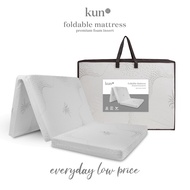 kun® 3" High Latex Feel Foam Tri-Fold Foldable Mattress with Aloe Vera Anti-Static Fabric Tilam Lipat Single-Size