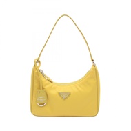 【สินค้ามือสอง】 ปราด้า PRADA กระเป๋าถือ TESSUTO+SAFFIANO 1NE204 สีเหลือง ไนลอน ซาฟเฟียโน่เลเธอร์ โลโก