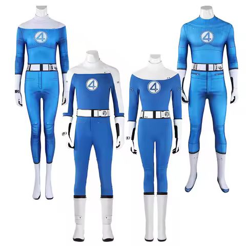 Fantasticc 4 Jumpsuit Costume Cosplay Superhero Invisible Sue Storm Thing Bodysuit Women Men Hallowe
