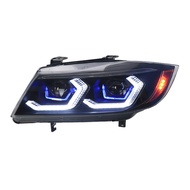 ชุดไฟหน้า BMW E90 พร้อมเลนส์ LED และไฟวิ่ง daylight พร้อมไฟเลี้ยวแบบไหล