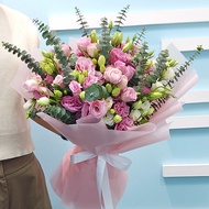 FREE DELIVERY | Fairy Dust Blooms | Pink & White Eustoma Bouquet | Fresh Eustoma | Free Flower Deliv