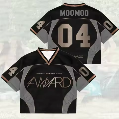 Summer Women's Men's Kpop Fans Gift Mamamoo 4ward World Tour V-neck Jersey Short Sleeve Casual T-shi