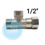 MP TEE SHOWER FLEXIBLE 1/2" TEE CLOSET KRAN SAMBUNGAN T SHOWER FLEKSIBEL STAINLESS TE CABANG 3 DRAT 