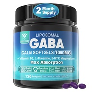 GABA Supplement 1000 mg Liposomal Form for Optimal Absorption - Melatonin-Free GABA with L-Theanine,